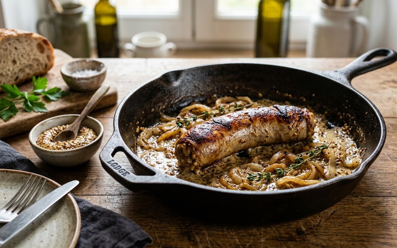 Andouillette dorée à la poêle
