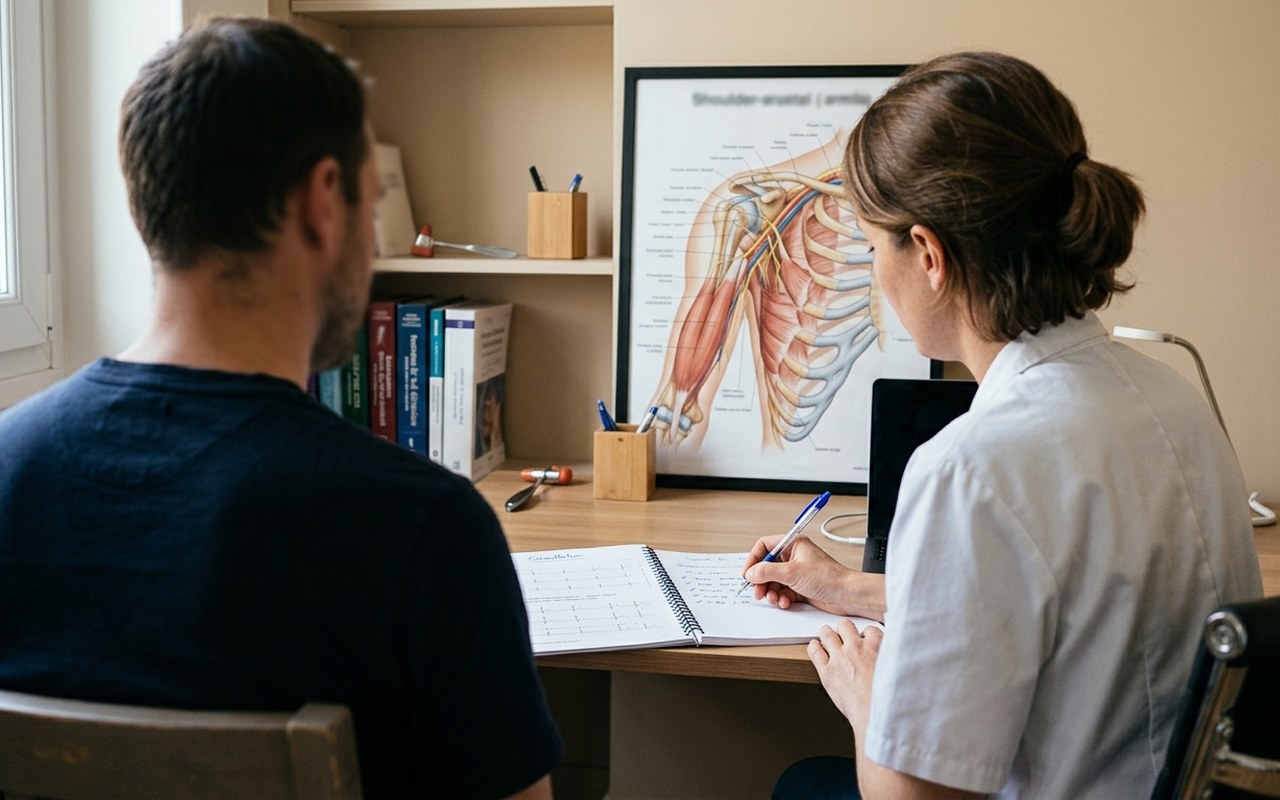 Consultation médicale au sujet d’un ganglion sous l’aisselle