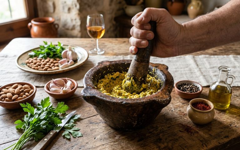 Picada catalana aux amandes, ail et persil