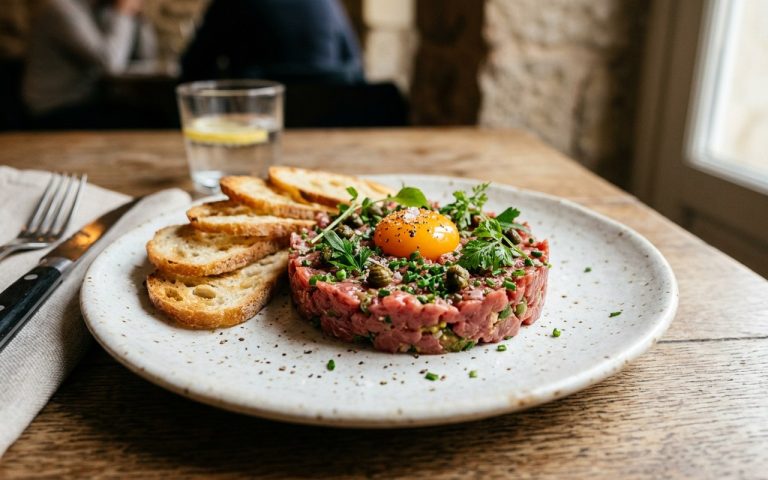 Tartare de bœuf maison bien présenté