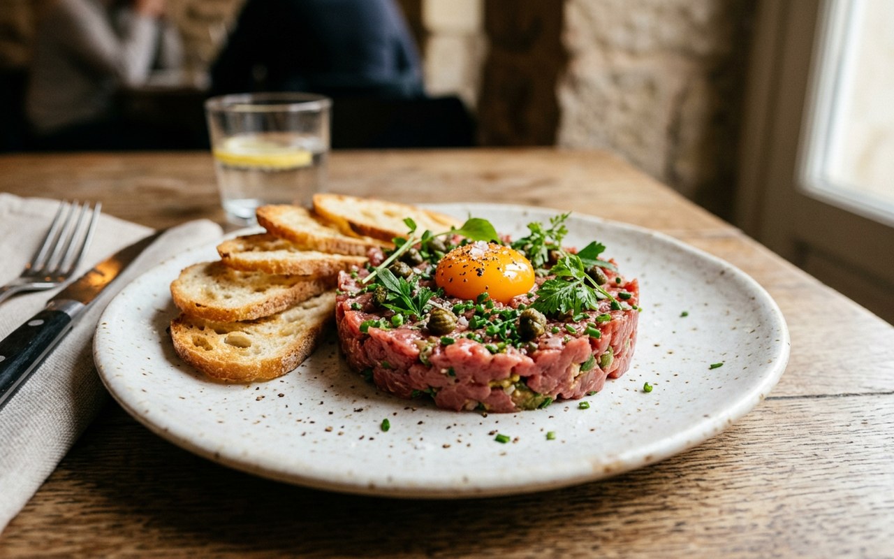 Tartare de bœuf maison bien présenté