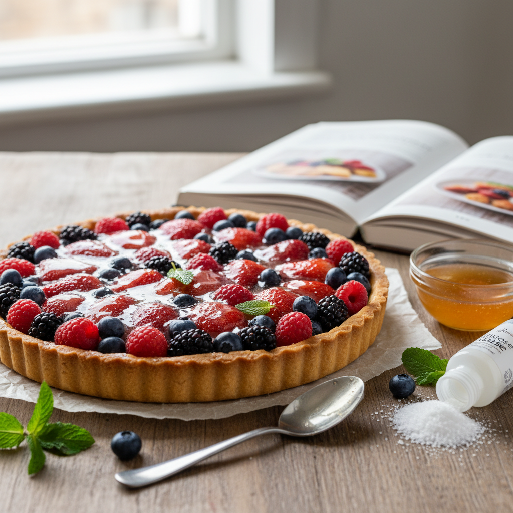 Illustration réaliste sur Nappage sans gélatine pour tartes keto